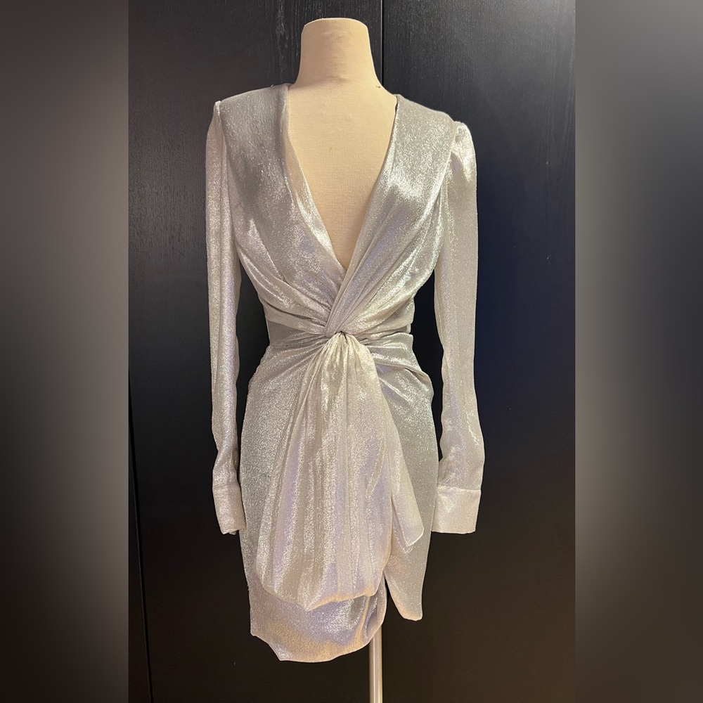Authentic Redemption Metallic Glitter Silver Dres… - image 6